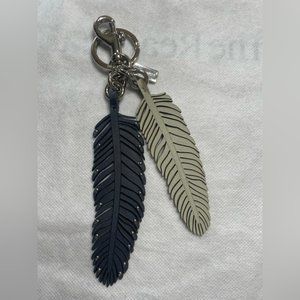 Coach Studded Leather Feather Charm